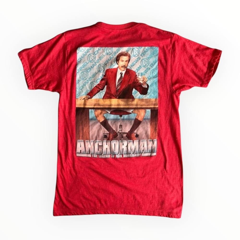 Anchorman Mens Medium Ron Burgundy Stay Classy San Diego Funny Red Shirt